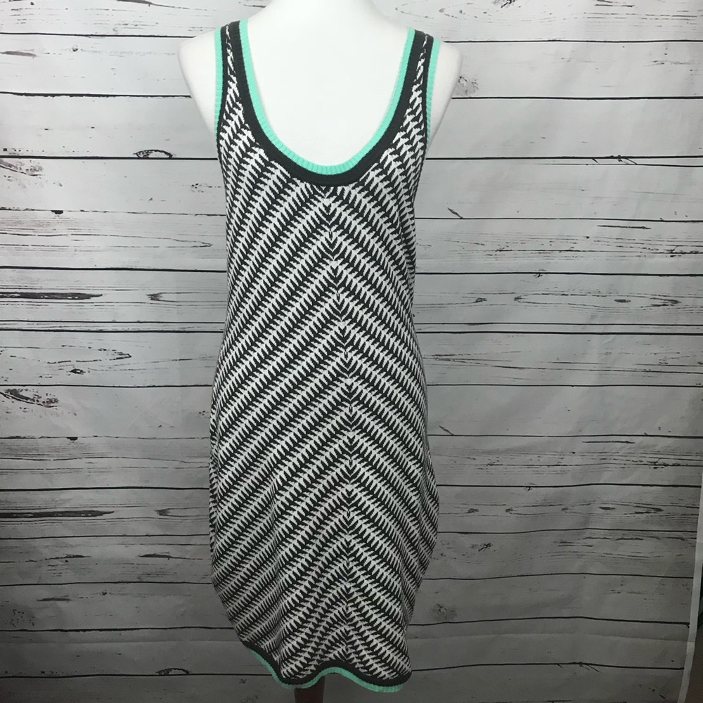 Greylin Racerback Aqua & Brown Sweater Dress Sz L